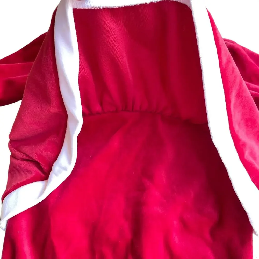 Vintage Santa Outfit Baby Girl 3-6 M Christmas Infant Red Coverall Simply Basic